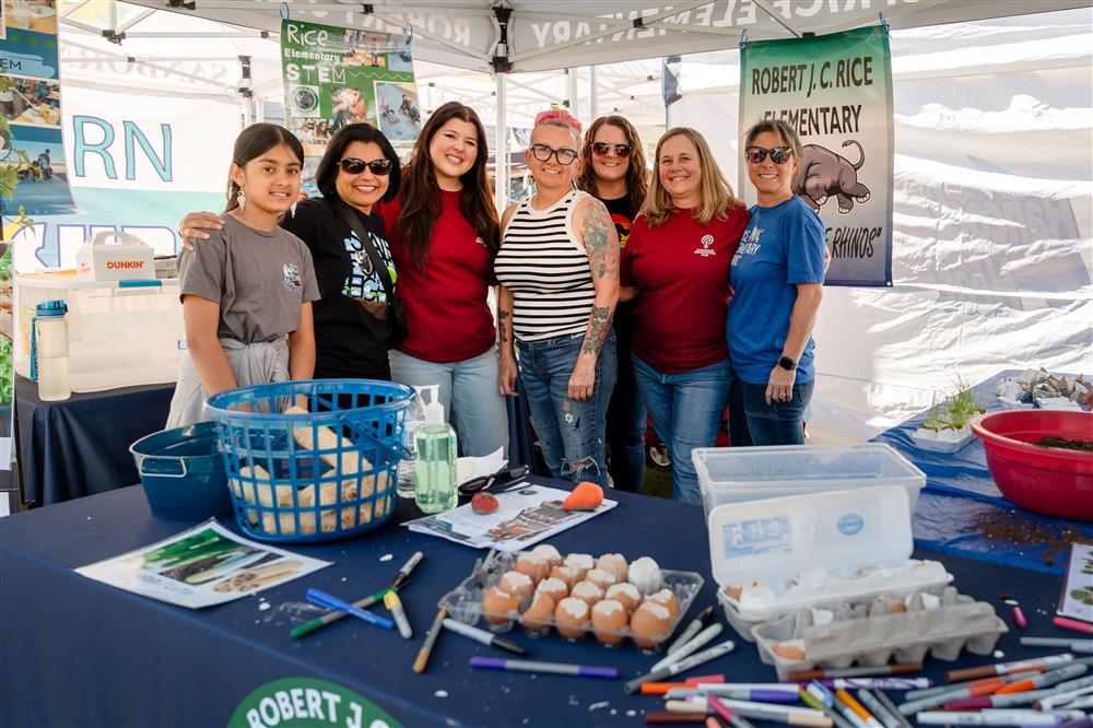 Rice Elementary School students and staff members.